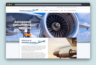 Aerospace Reliance, Website Design by Coventry Graphic Designer