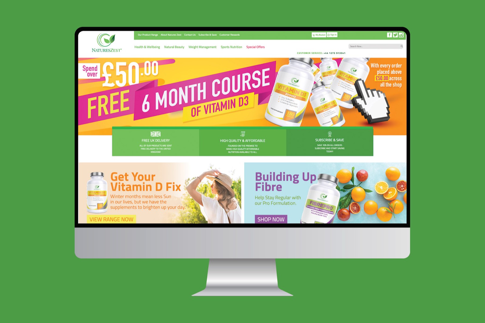 Natures Zest Nutrition Web Design